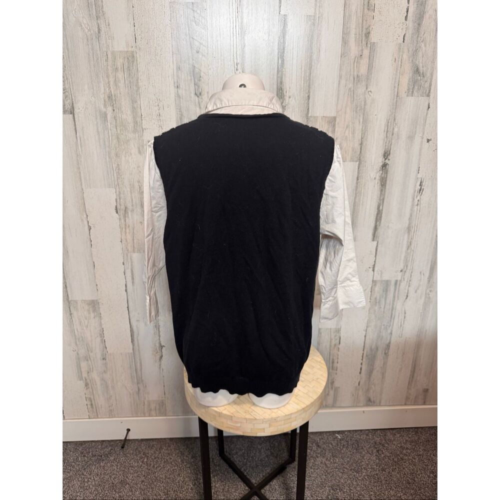 Covington Woman 2-in-1 Mock Sweater Vest Shirt Womens 16-18W Black White Houndst - Picture 3 of 5